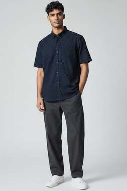 Cactusman Ricky Singh Navy Polka Dot Short Sleeve Button Down Shirt Size S